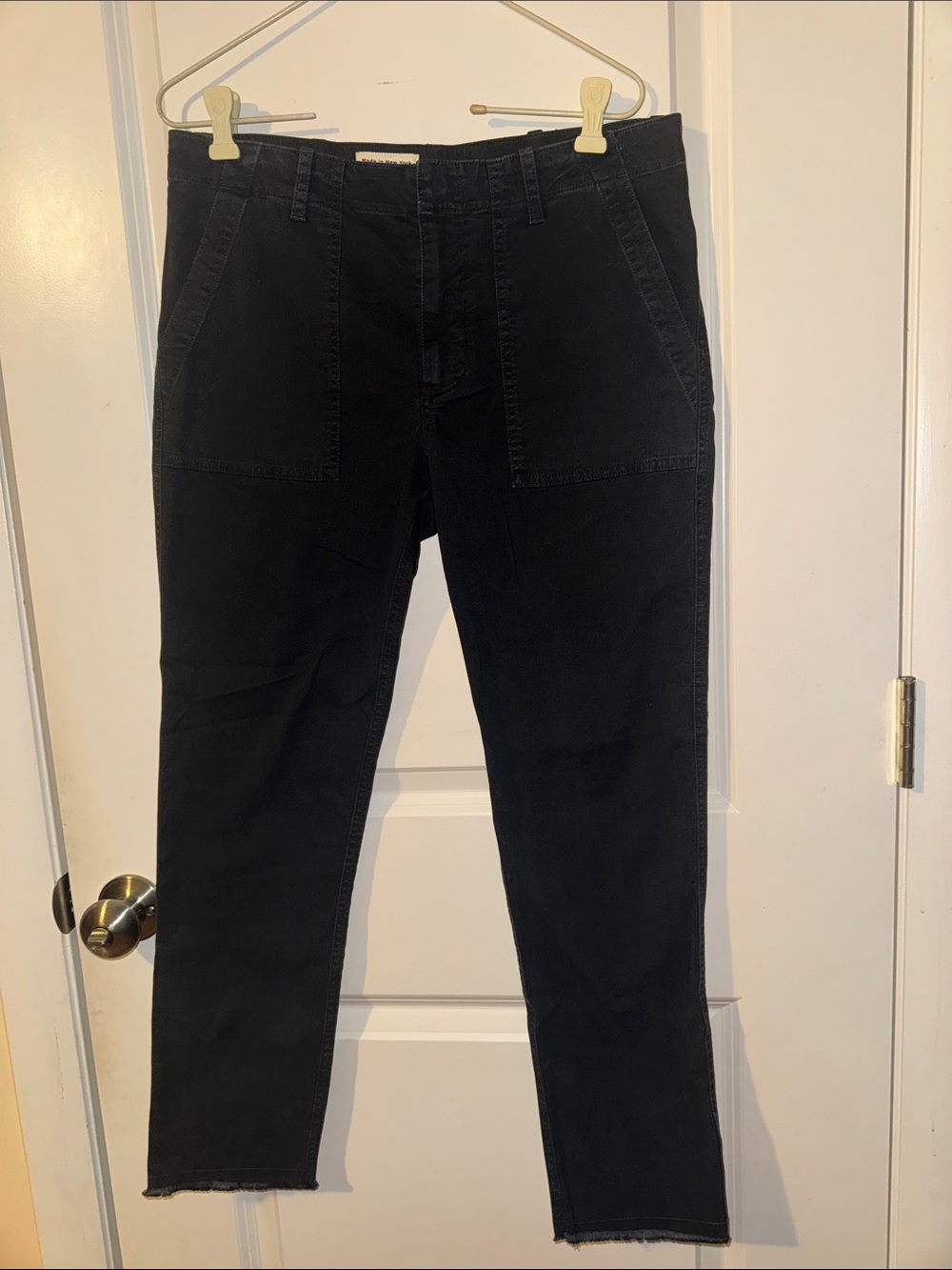 Nili Lotan 111/88 /80 NL Black faded Raw Hem Pant Size 6